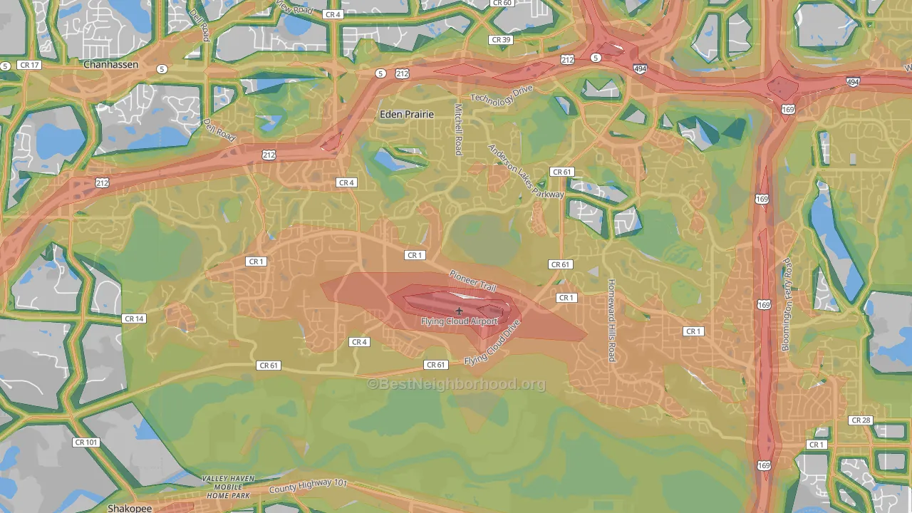55347, MN Map of Noise Levels in 55347