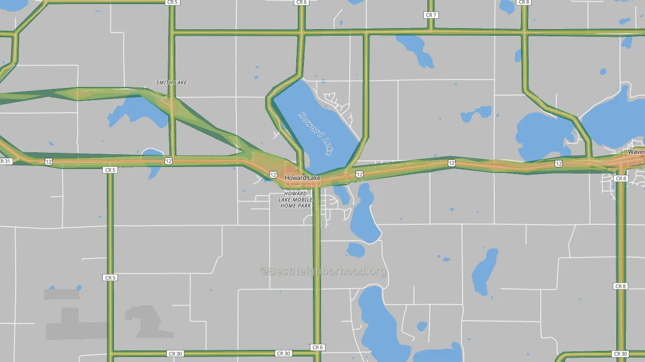 55349, MN Map of Noise Levels in 55349