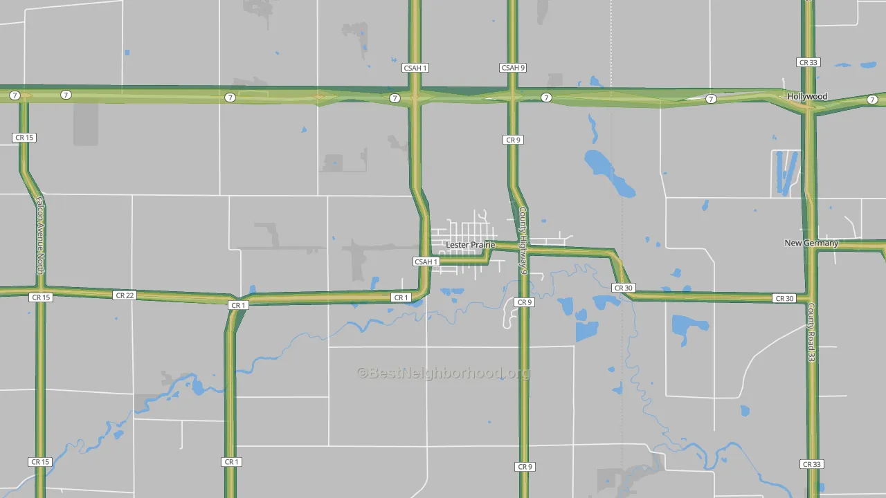 55354, MN Map of Noise Levels in 55354
