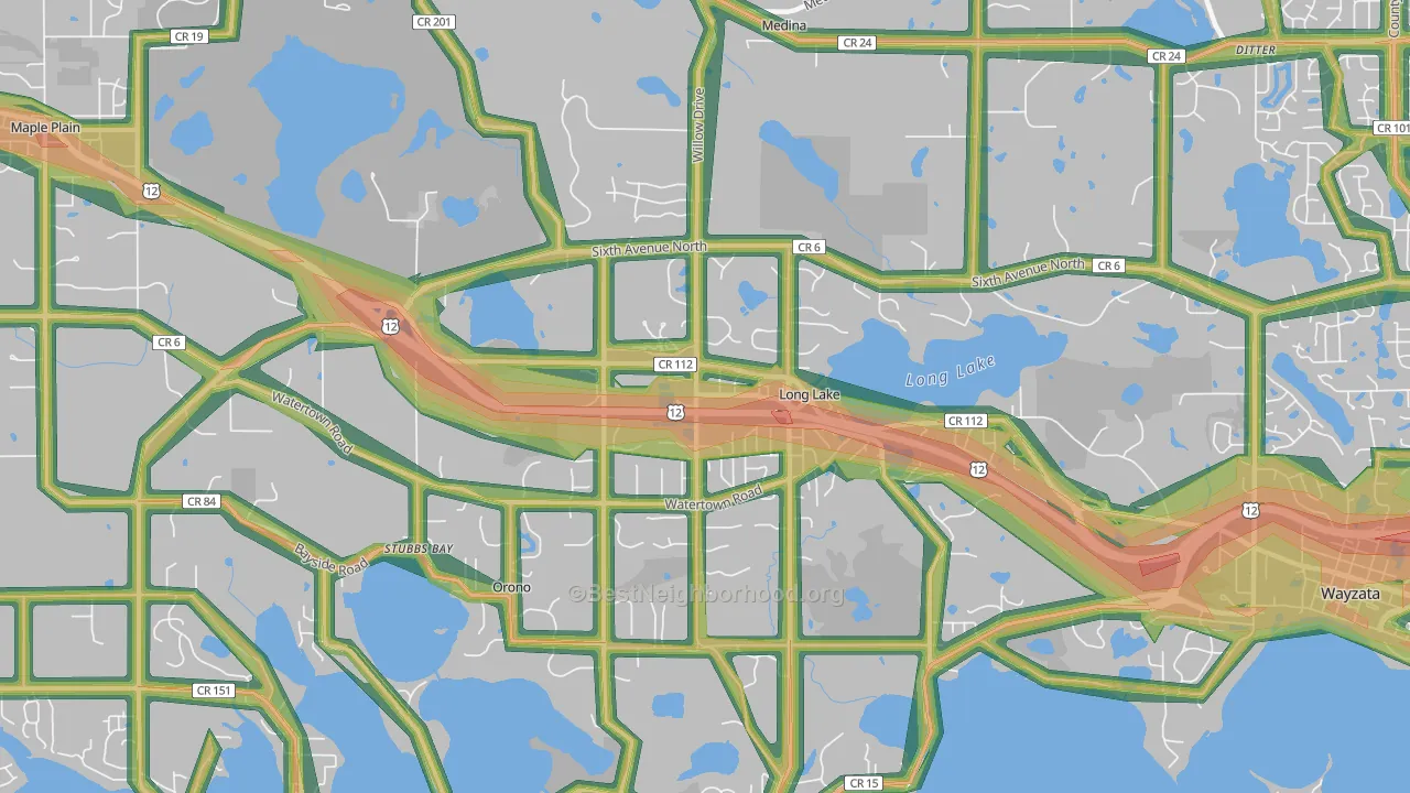55356, MN Map of Noise Levels in 55356