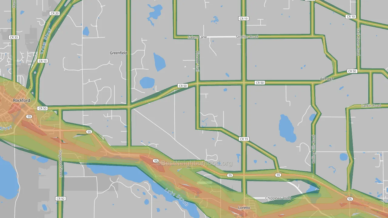 55357, MN Map of Noise Levels in 55357