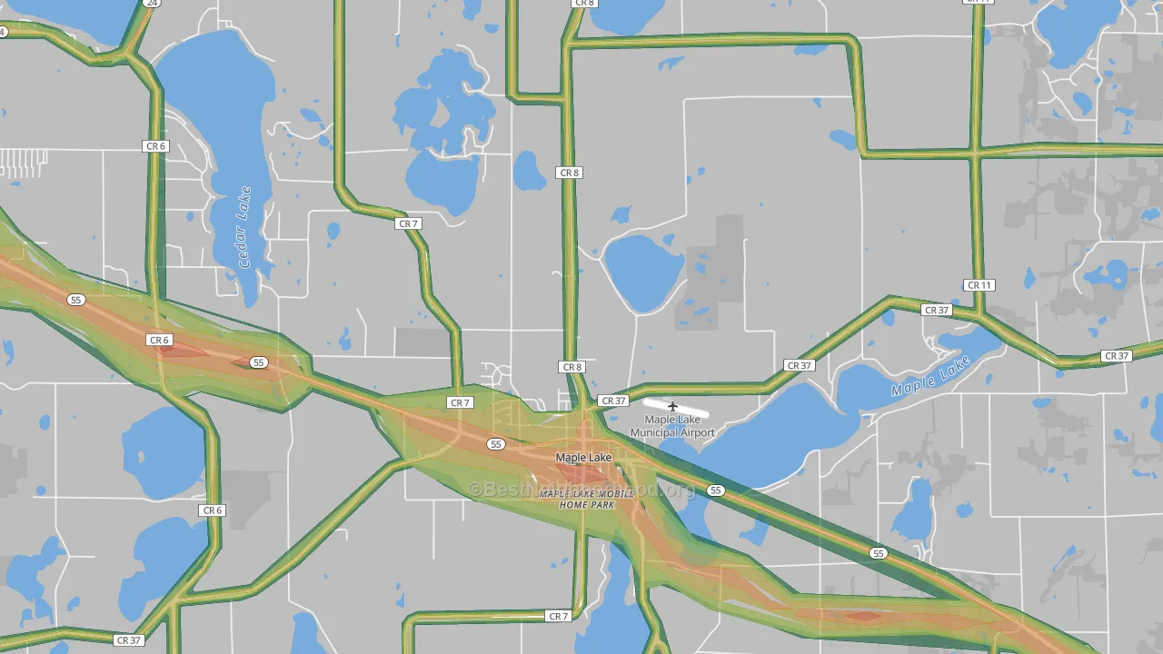 55358, MN Map of Noise Levels in 55358