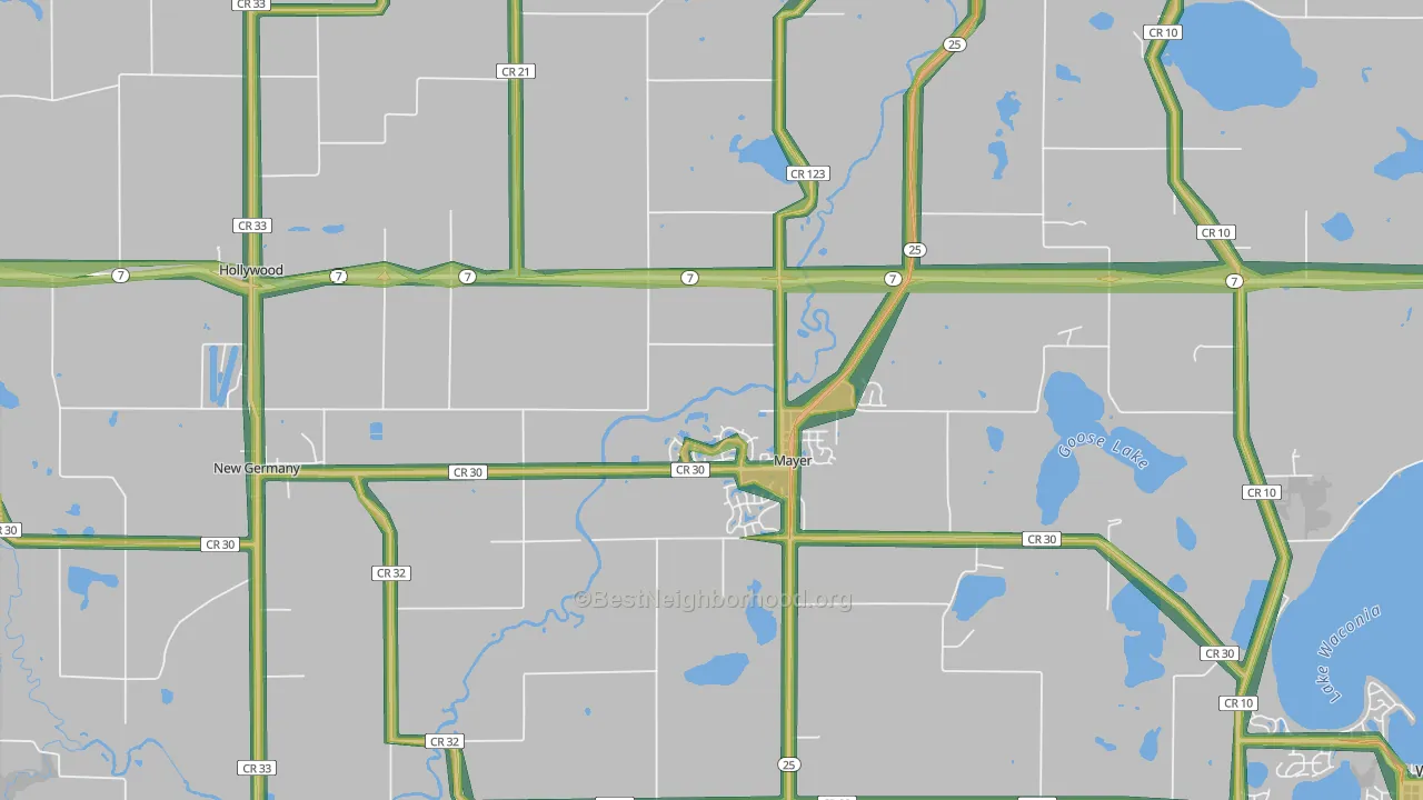 55360, MN Map of Noise Levels in 55360