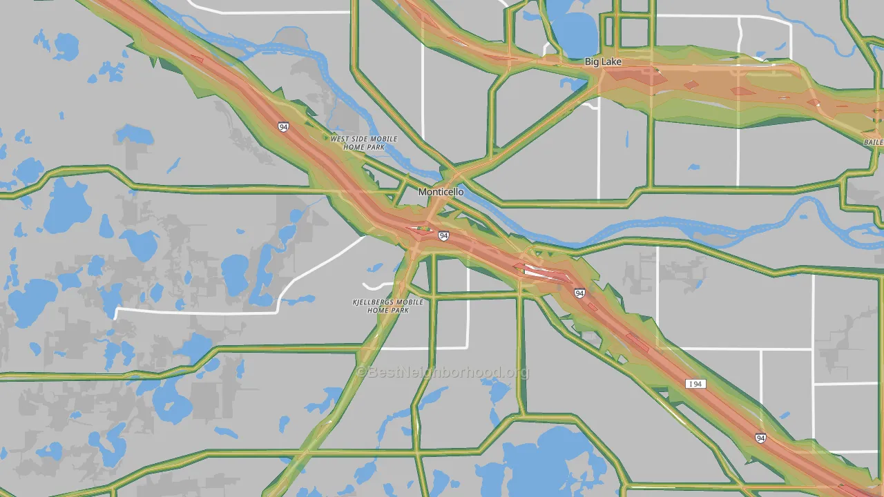 55362, MN Map of Noise Levels in 55362