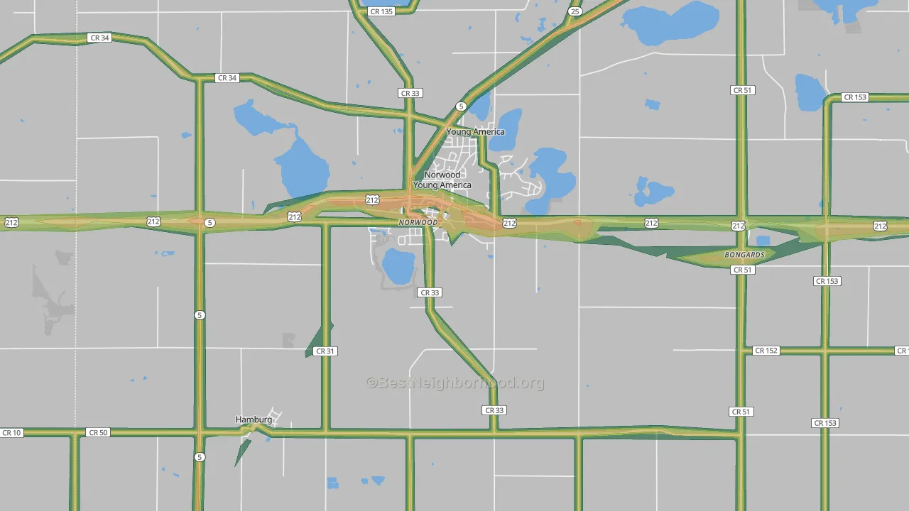 55368, MN Map of Noise Levels in 55368