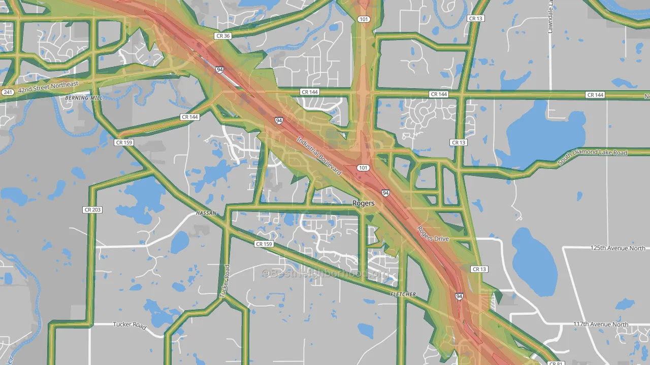55374, MN Map of Noise Levels in 55374