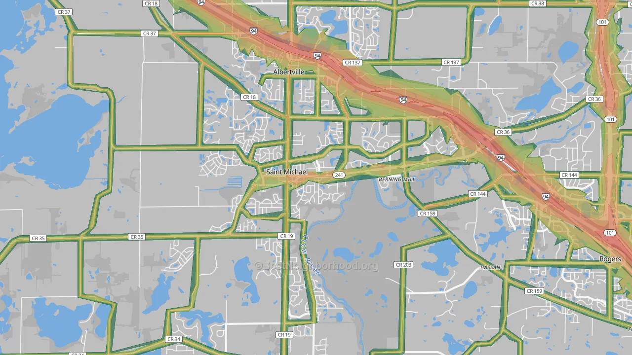 55376, MN Map of Noise Levels in 55376