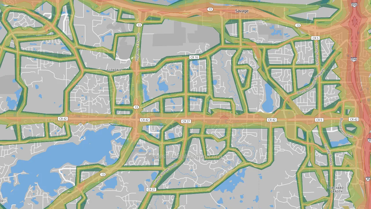 55378, MN Map of Noise Levels in 55378