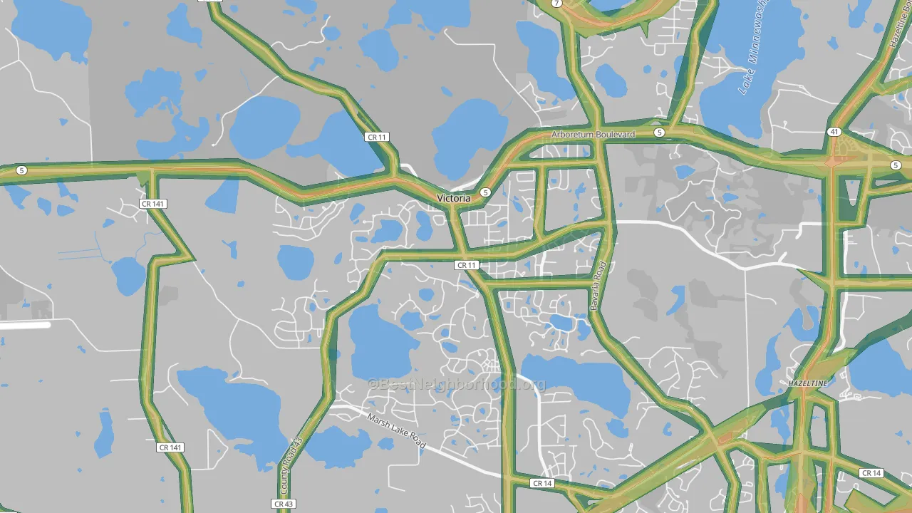 55386, MN Map of Noise Levels in 55386