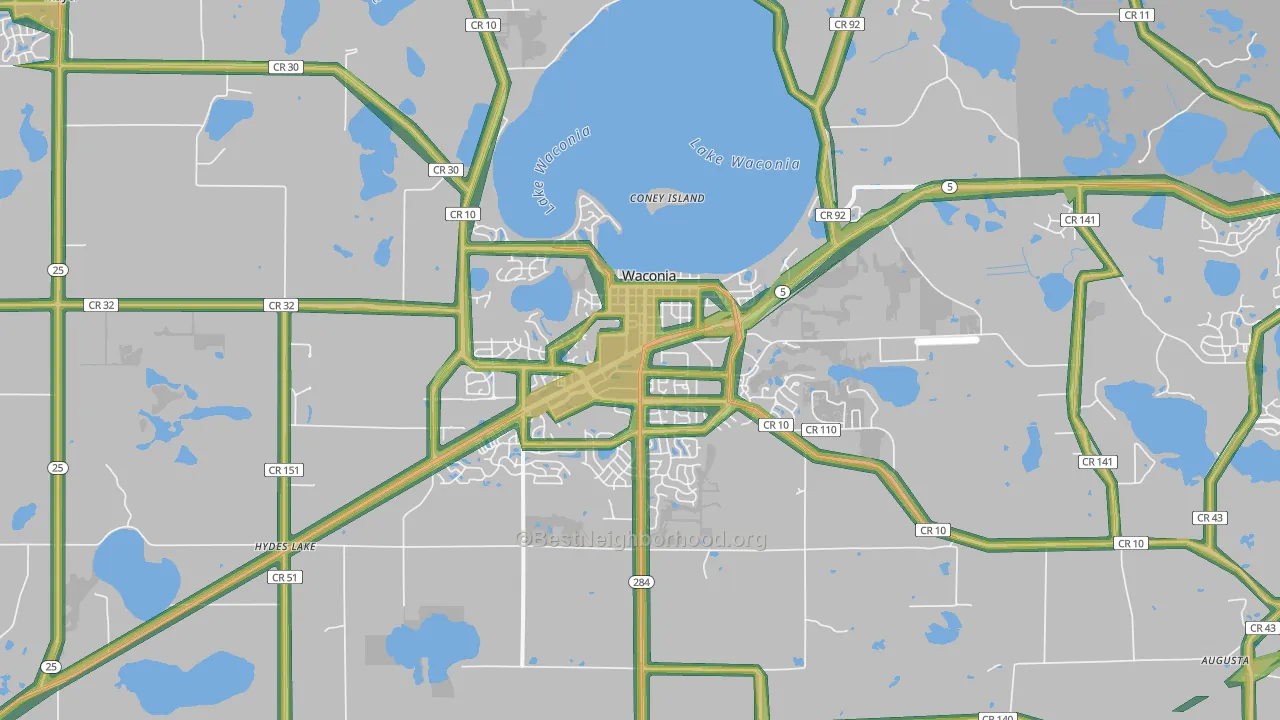 55387, MN Map of Noise Levels in 55387