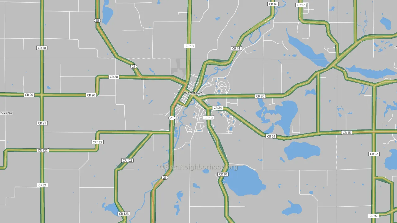 55388, MN Map of Noise Levels in 55388