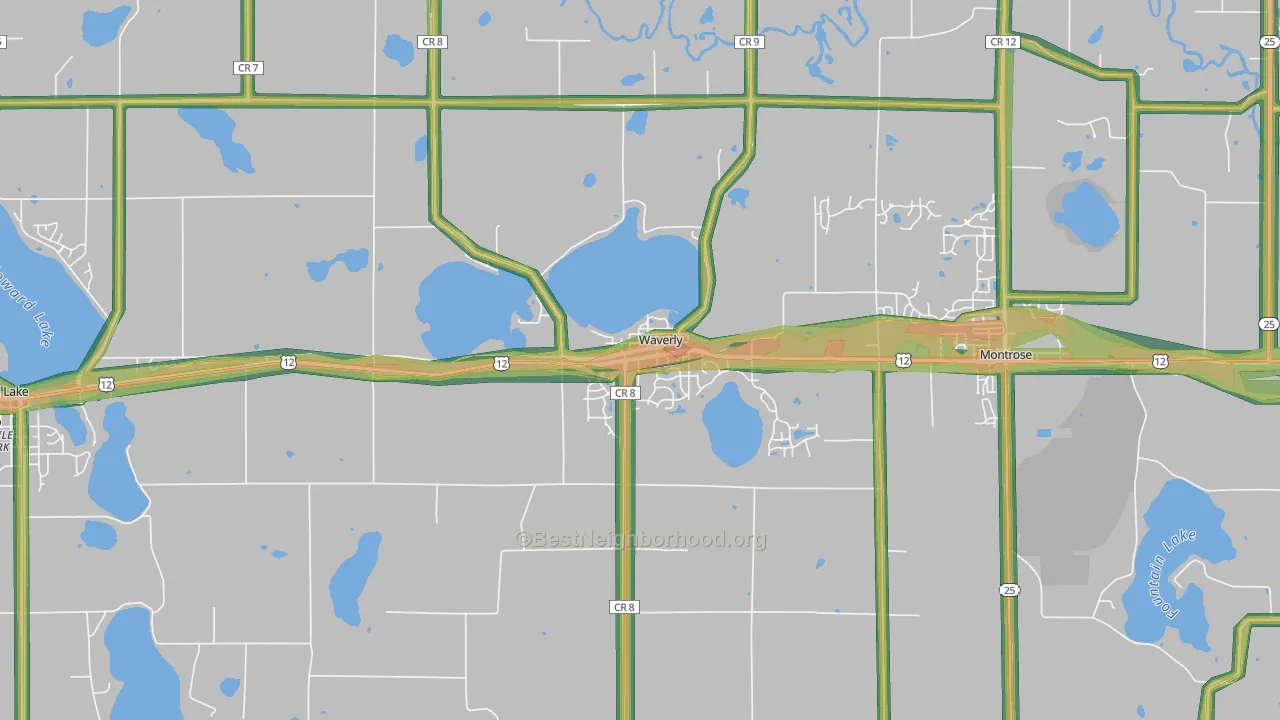 55390, MN Map of Noise Levels in 55390