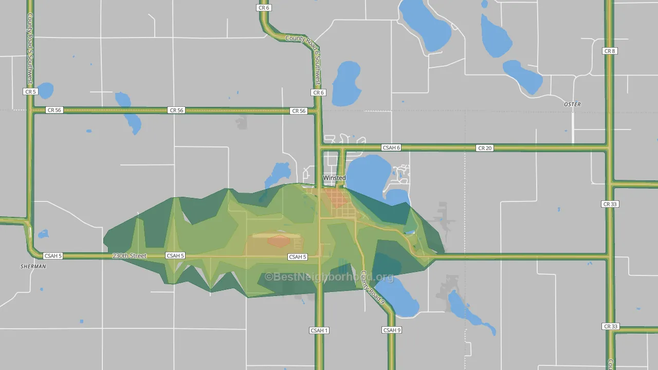 55395, MN Map of Noise Levels in 55395