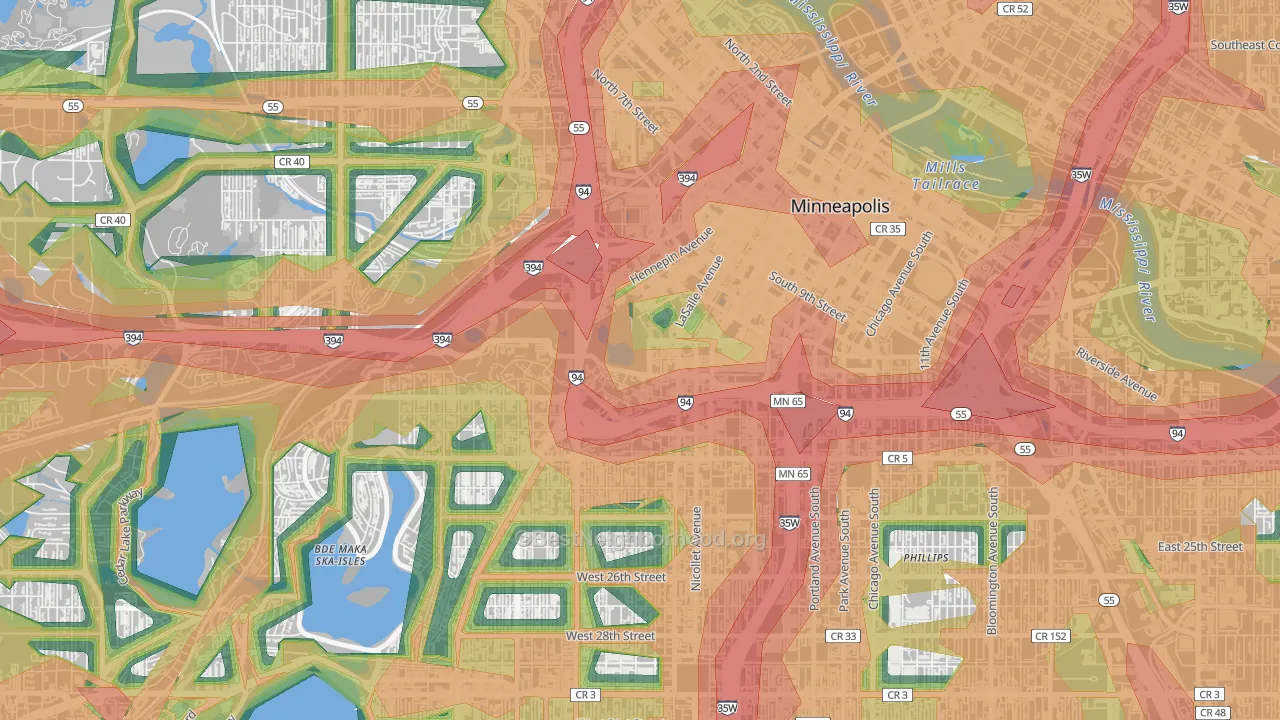 55403, MN Map of Noise Levels in 55403