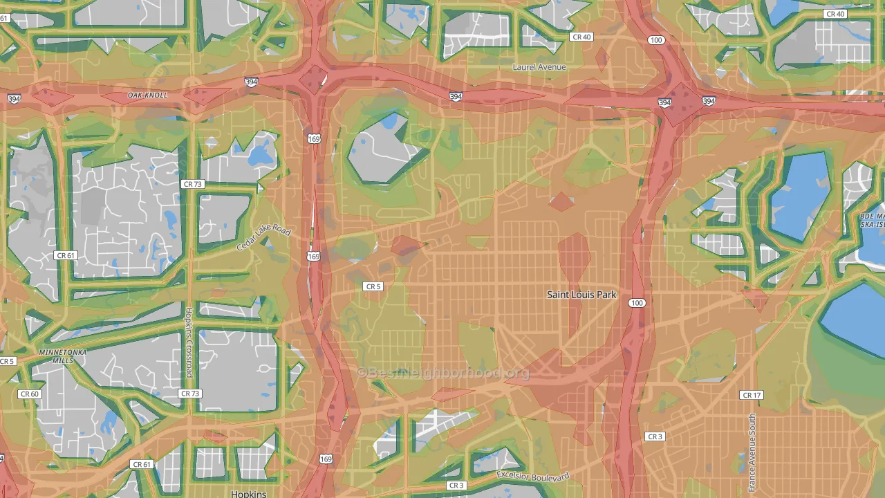 55426, MN Map of Noise Levels in 55426