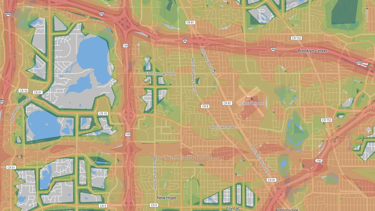 55428, MN Map of Noise Levels in 55428