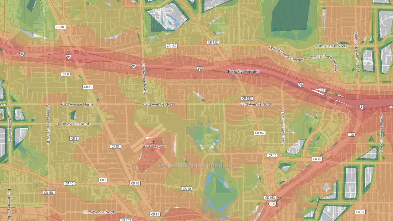 55429, MN Map of Noise Levels in 55429