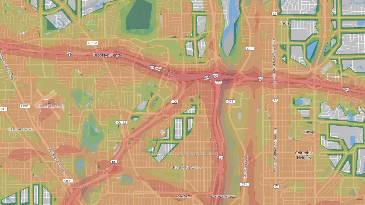 55430, MN Map of Noise Levels in 55430
