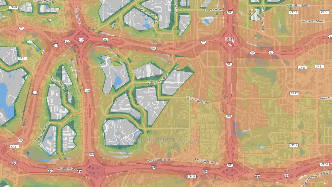 55439, MN Map of Noise Levels in 55439