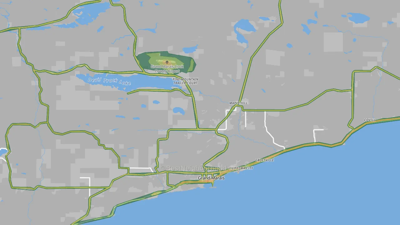 55604, MN Map of Noise Levels in 55604
