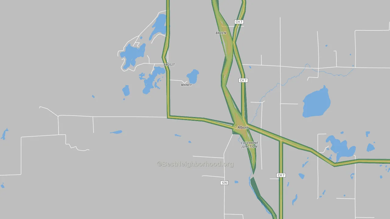 55702, MN Map of Noise Levels in 55702