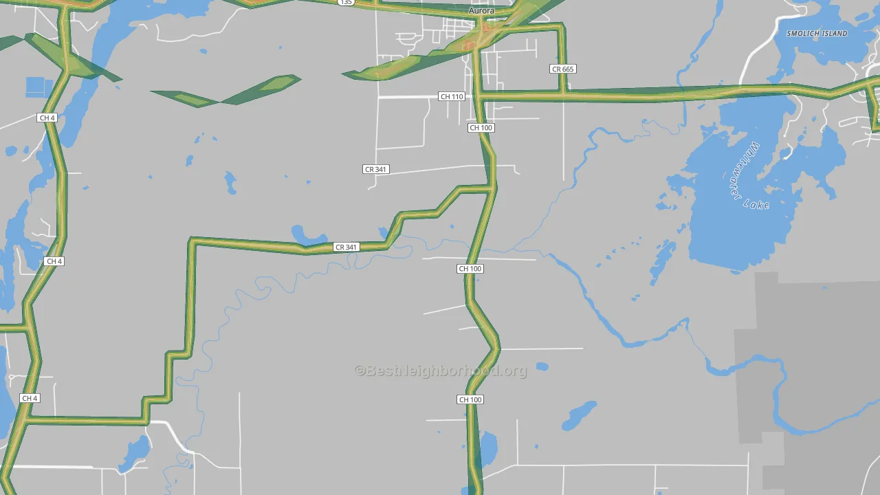 55705, MN Map of Noise Levels in 55705