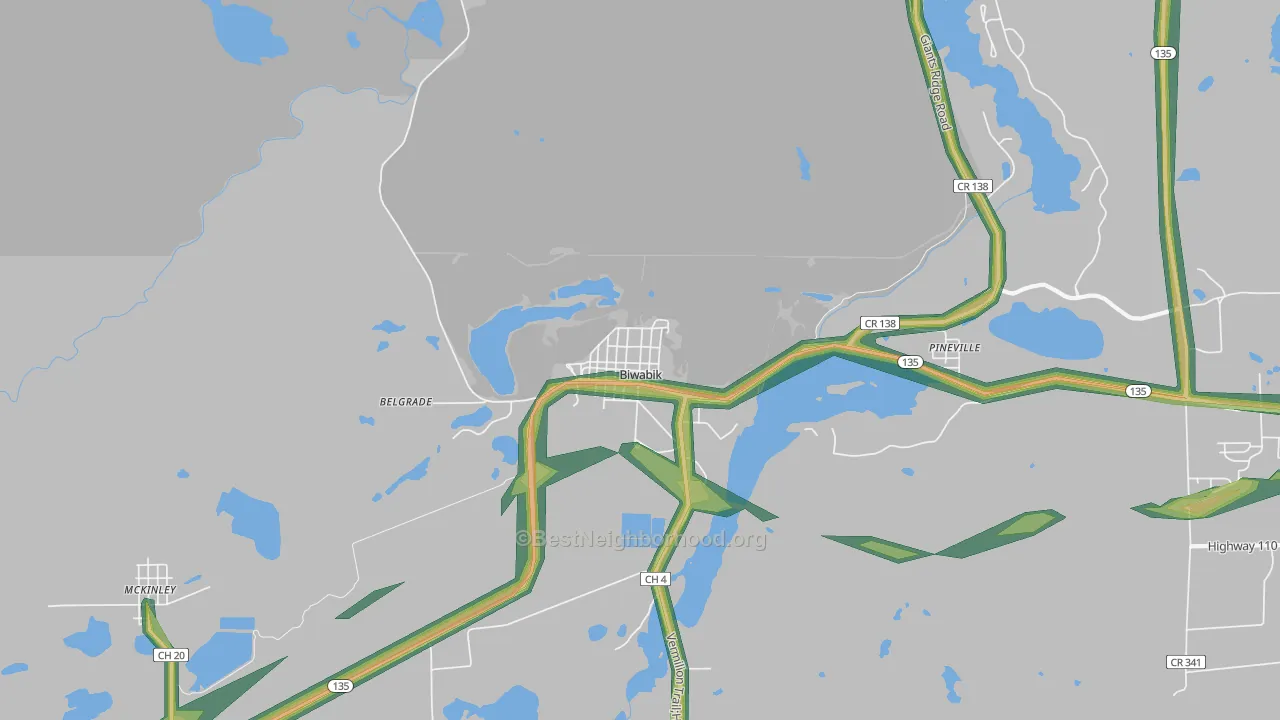55708, MN Map of Noise Levels in 55708