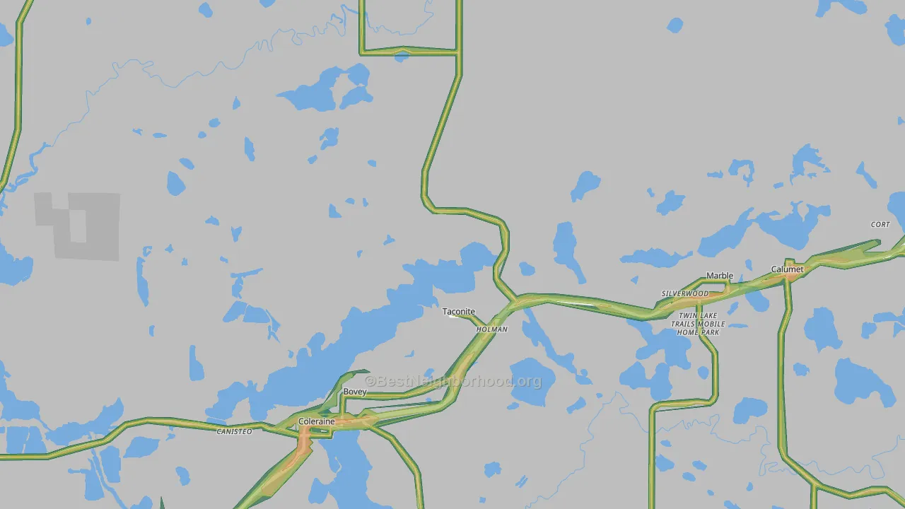 55709, MN Map of Noise Levels in 55709