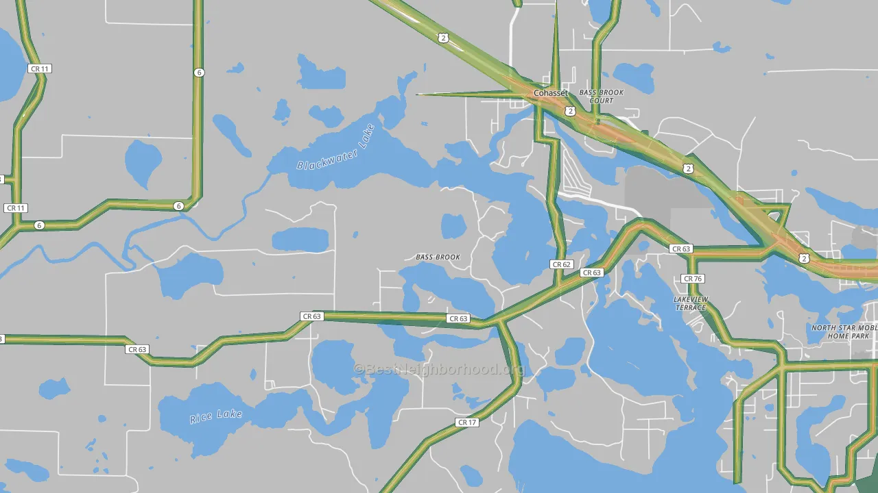 55721, MN Map of Noise Levels in 55721