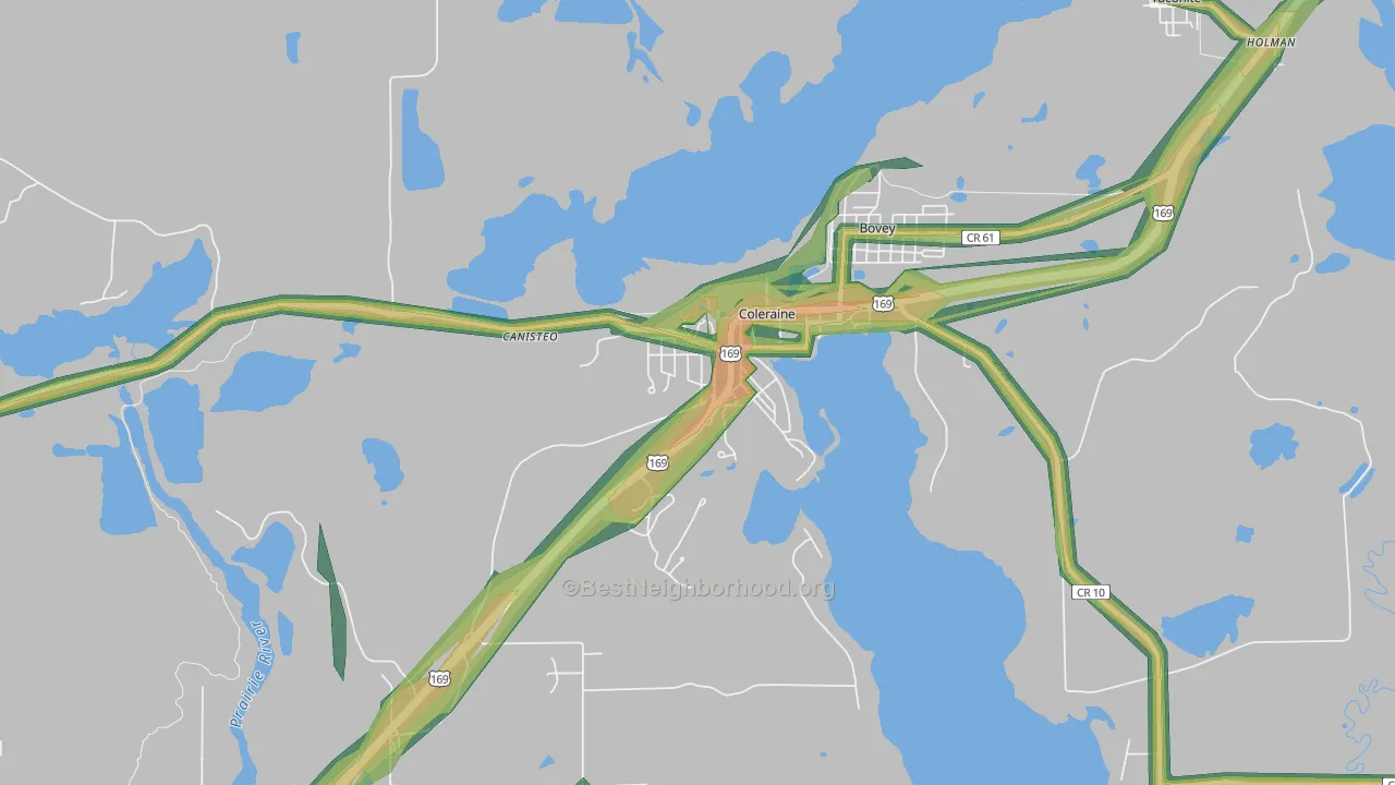 55722, MN Map of Noise Levels in 55722