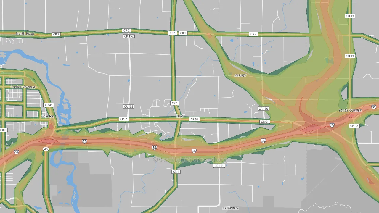 55733, MN Map of Noise Levels in 55733