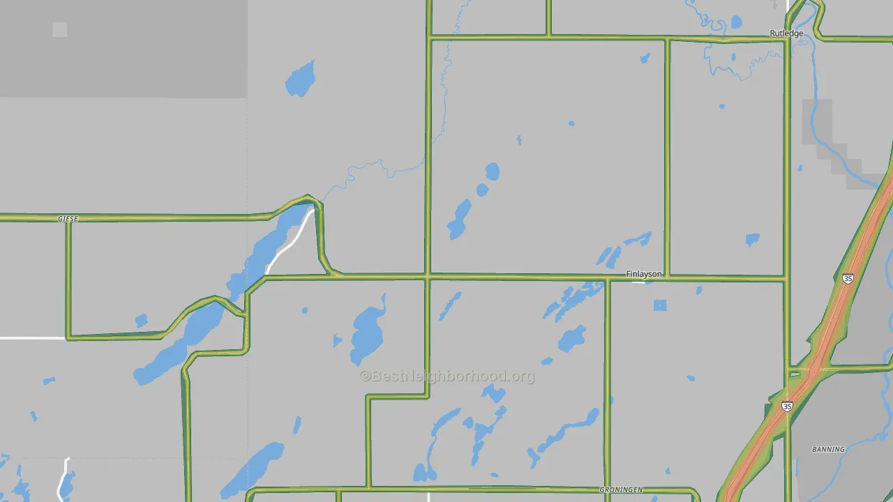 55735, MN Map of Noise Levels in 55735
