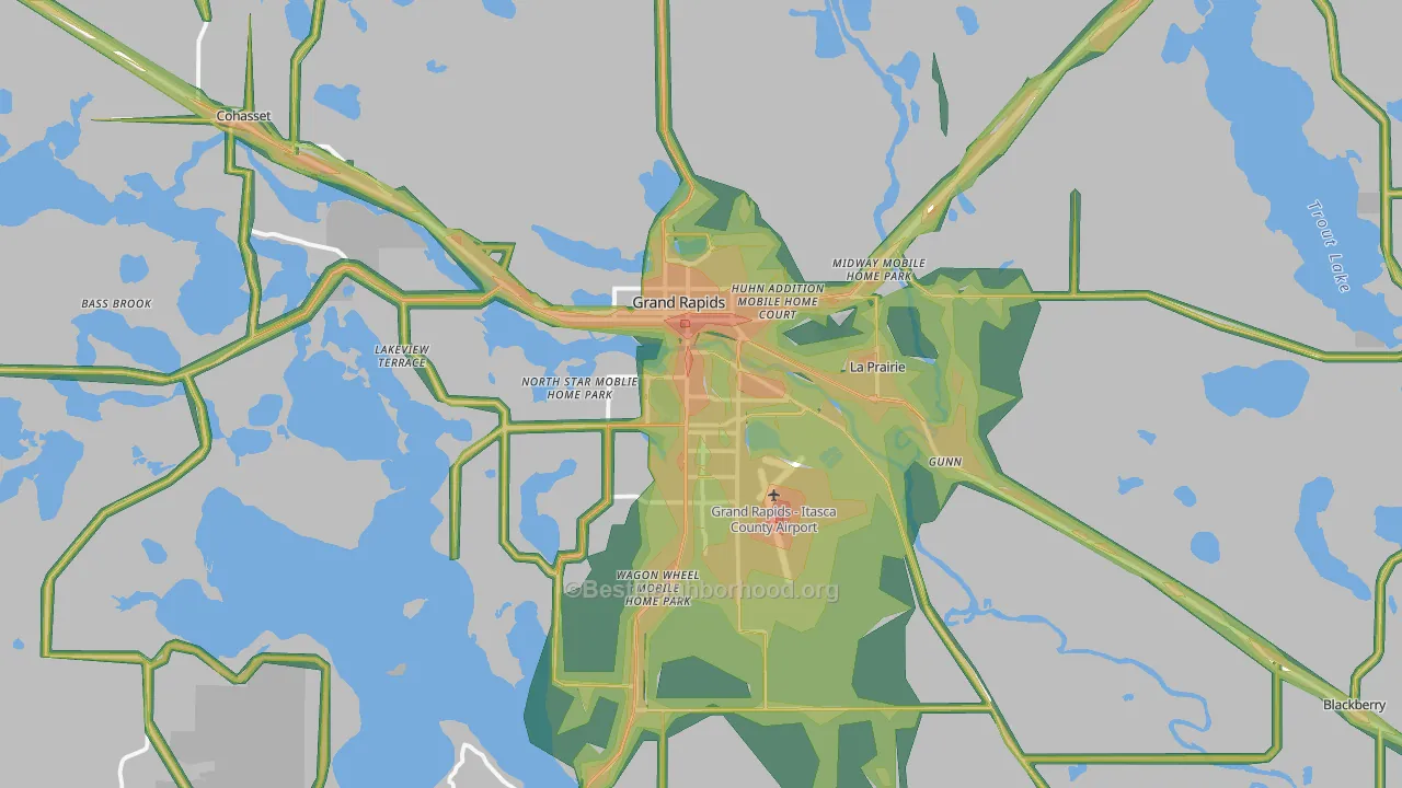 55744, MN Map of Noise Levels in 55744