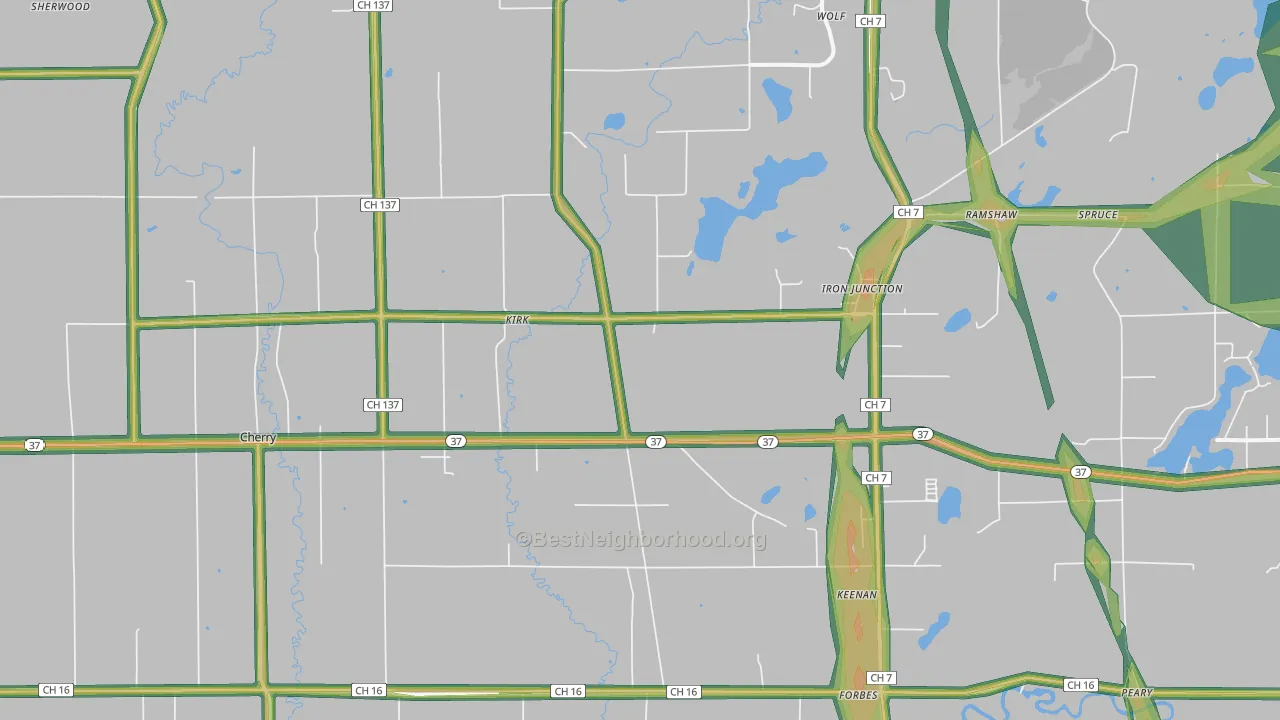 55751, MN Map of Noise Levels in 55751