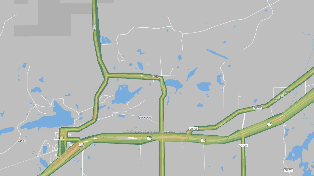 55758, MN Map of Noise Levels in 55758
