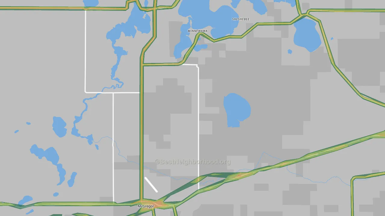 55760, MN Map of Noise Levels in 55760