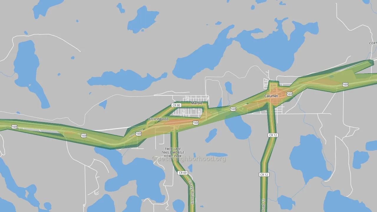 55764, MN Map of Noise Levels in 55764