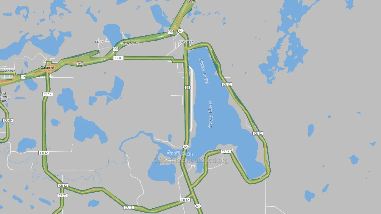 55775, MN Map of Noise Levels in 55775