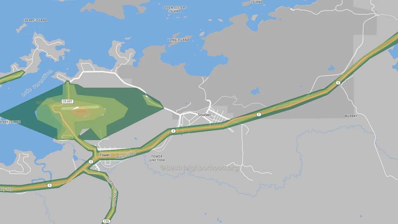 55782, MN Map of Noise Levels in 55782