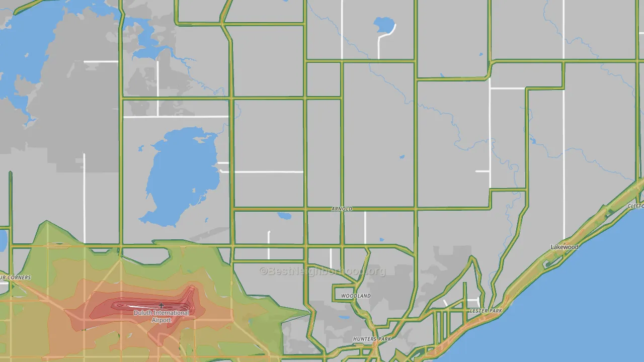 55803, MN Map of Noise Levels in 55803