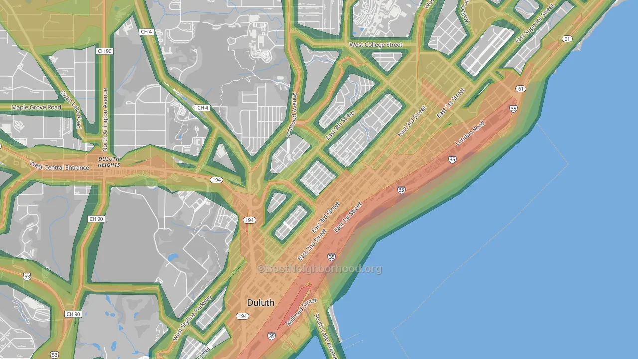 55805, MN Map of Noise Levels in 55805