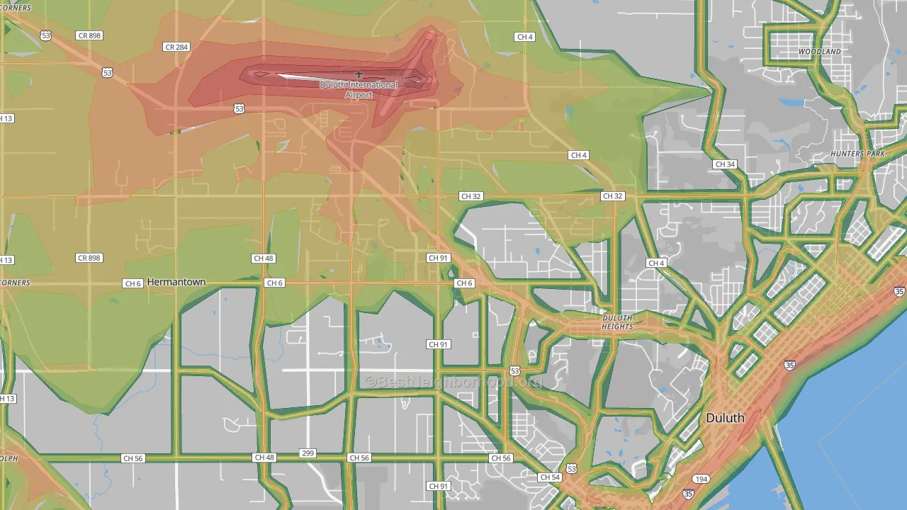55811, MN Map of Noise Levels in 55811