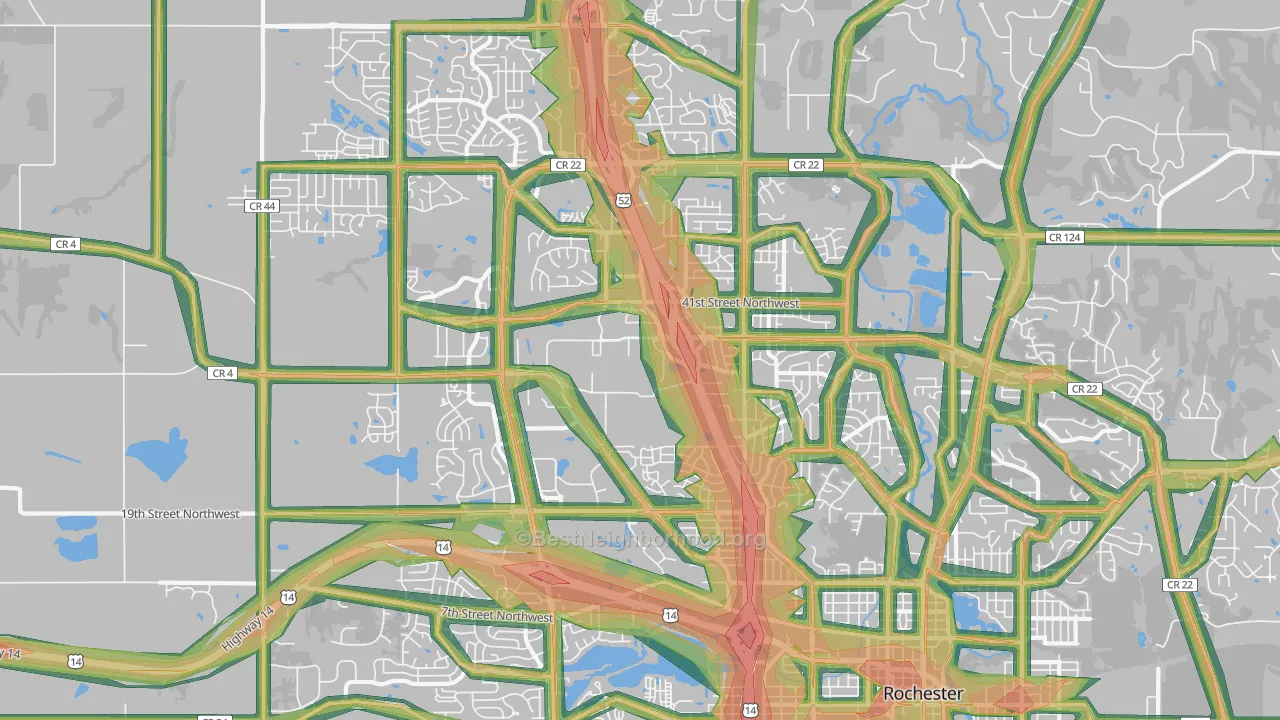 55901, MN Map of Noise Levels in 55901