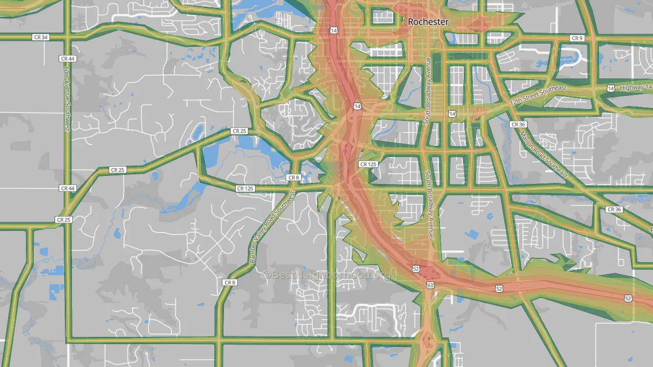 55902, MN Map of Noise Levels in 55902