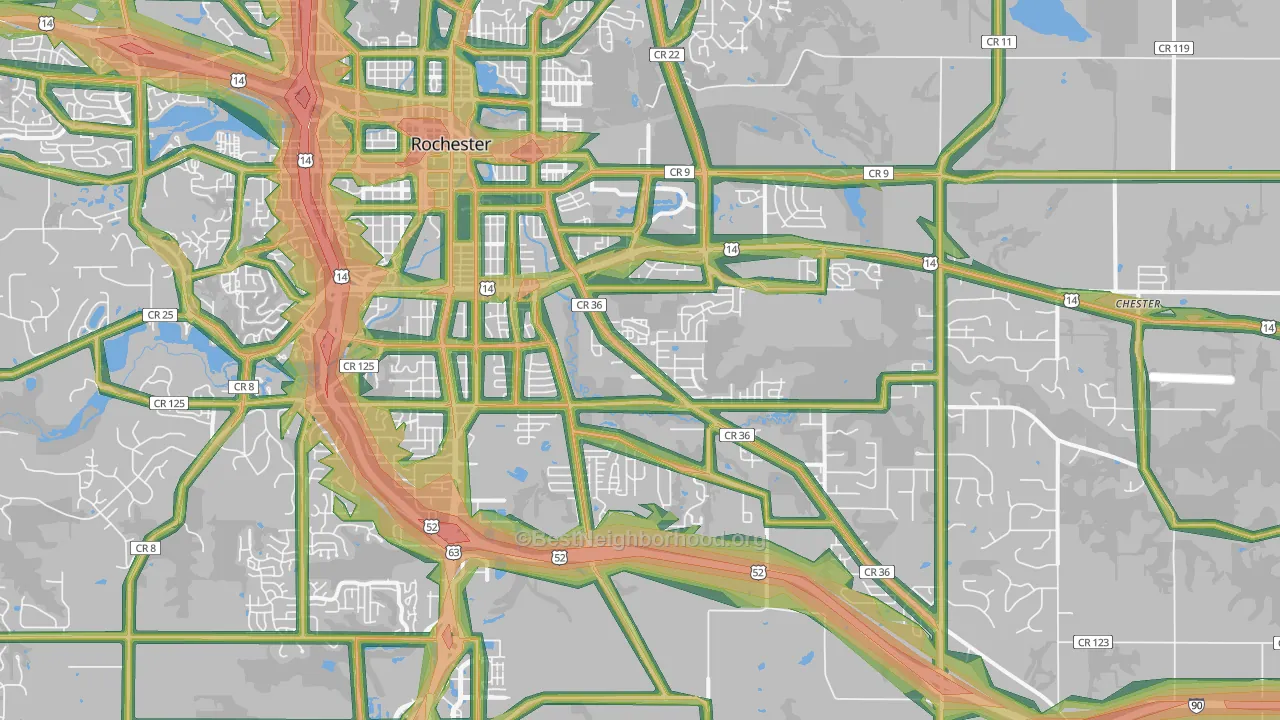 55904, MN Map of Noise Levels in 55904
