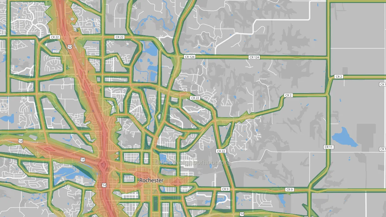 55906, MN Map of Noise Levels in 55906