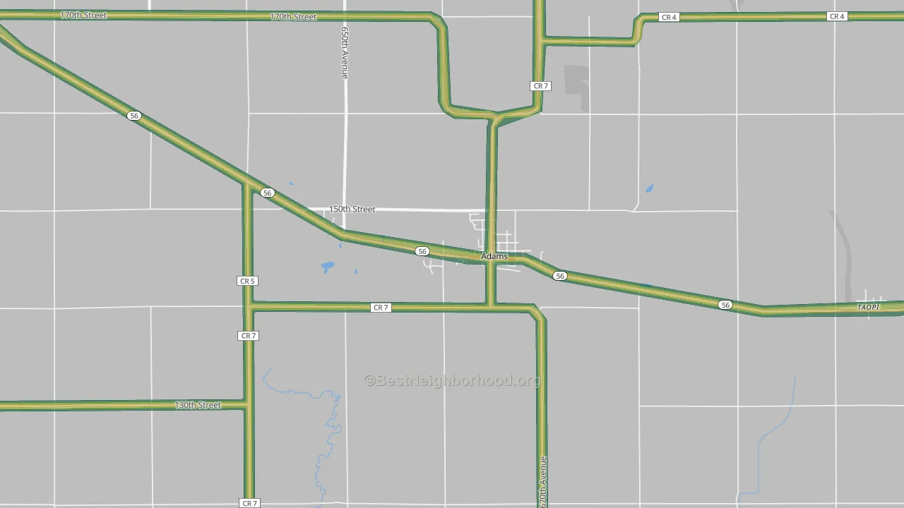 55909, MN Map of Noise Levels in 55909