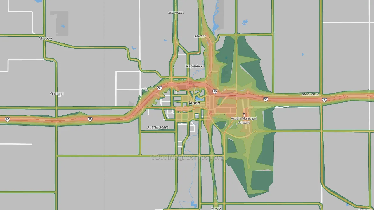 55912, MN Map of Noise Levels in 55912