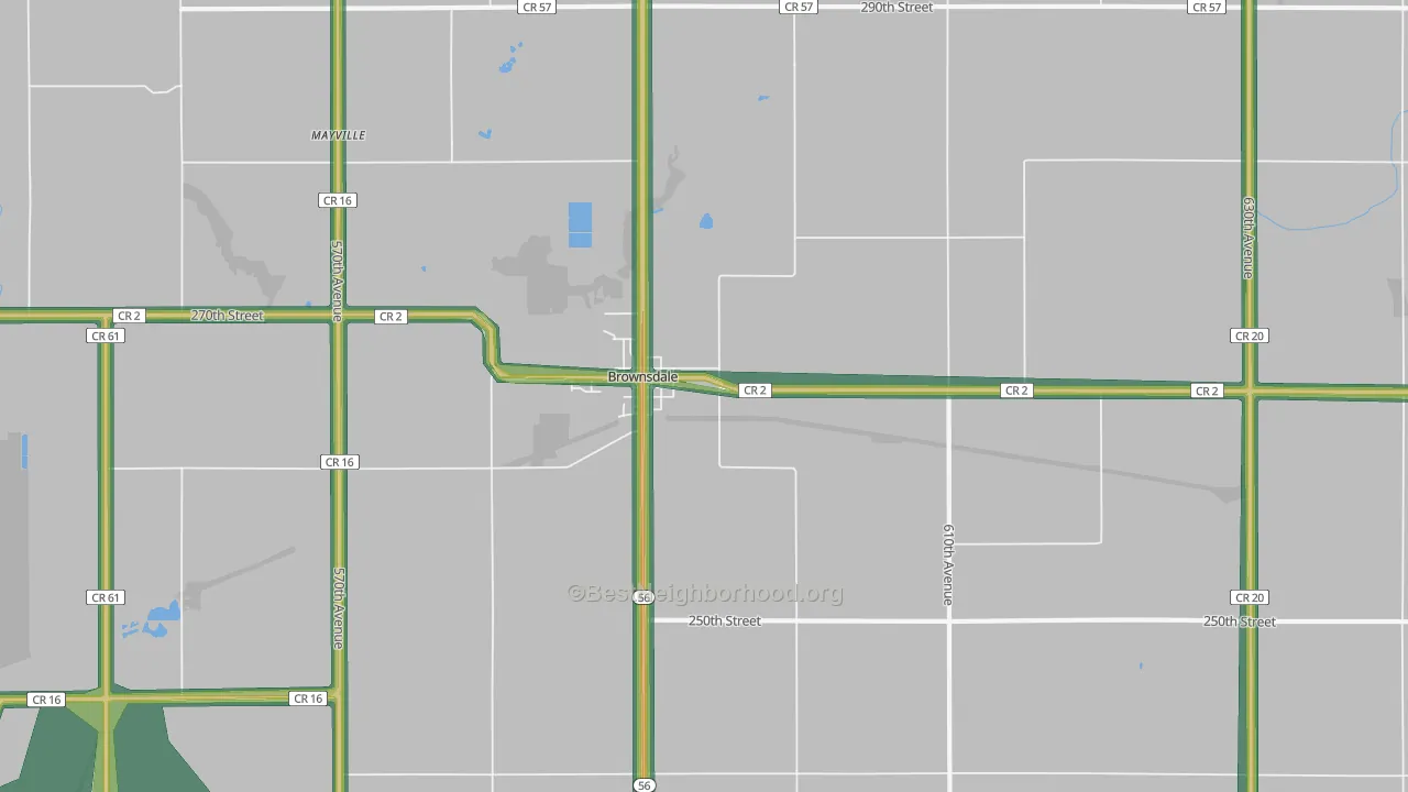 55918, MN Map of Noise Levels in 55918