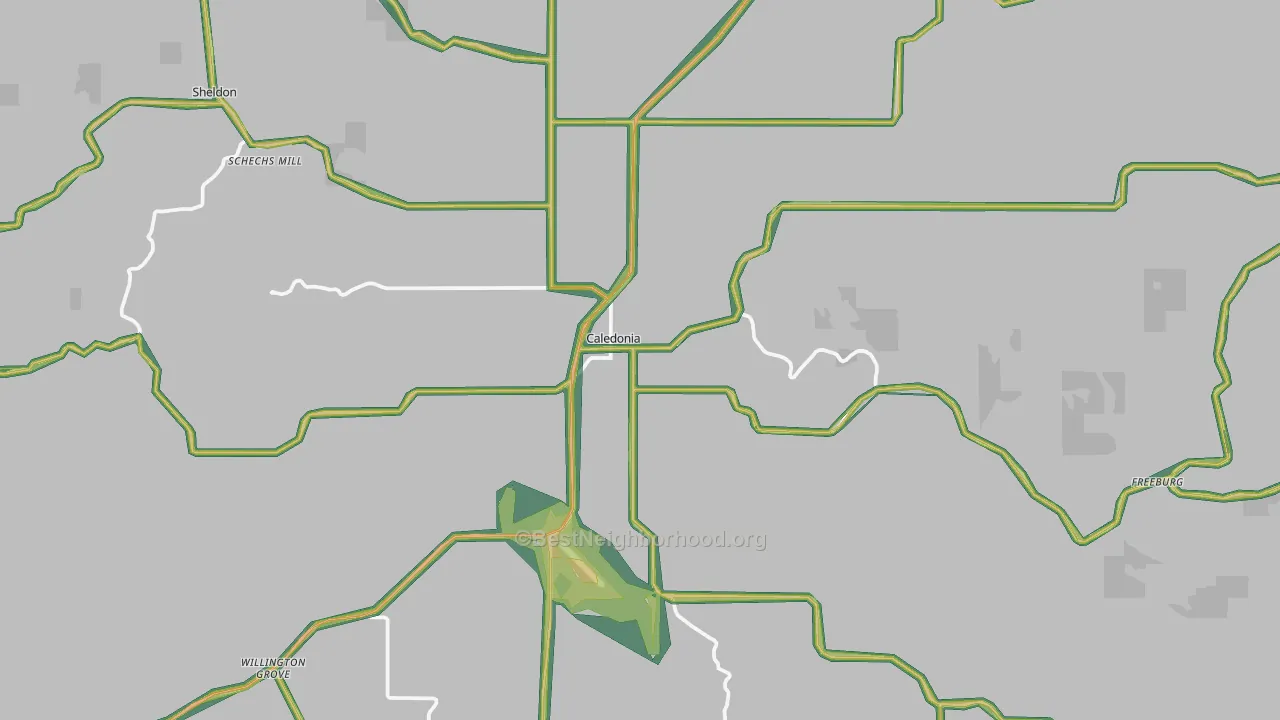 55921, MN Map of Noise Levels in 55921